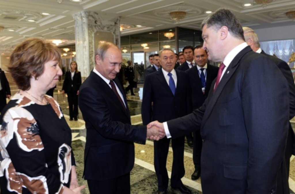 Wladimir Putin und Petro Poroschenko treffen sich in Minsk.