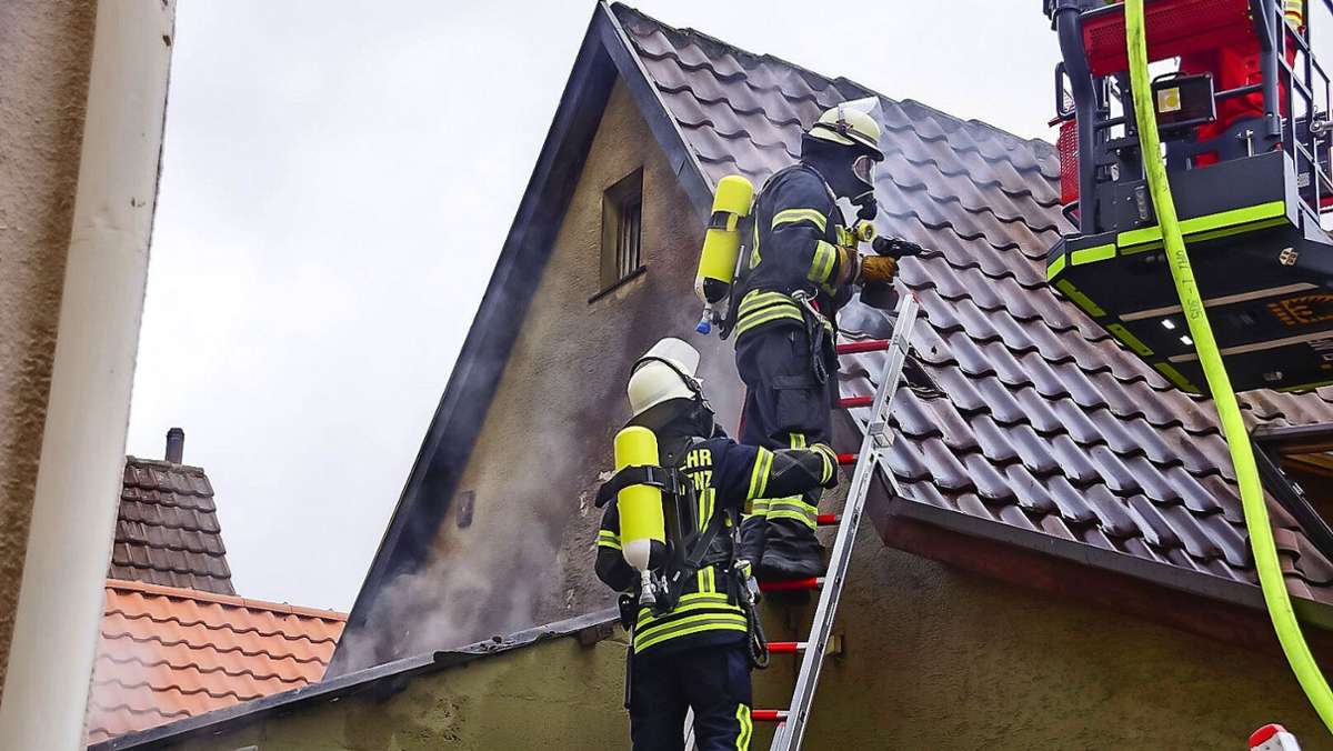 Brand in der Innenstadt von Vaihingen an der Enz: Haus ist nicht mehr bewohnbar