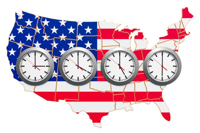 Das sind die verschiedenen Zeitzonen der USA