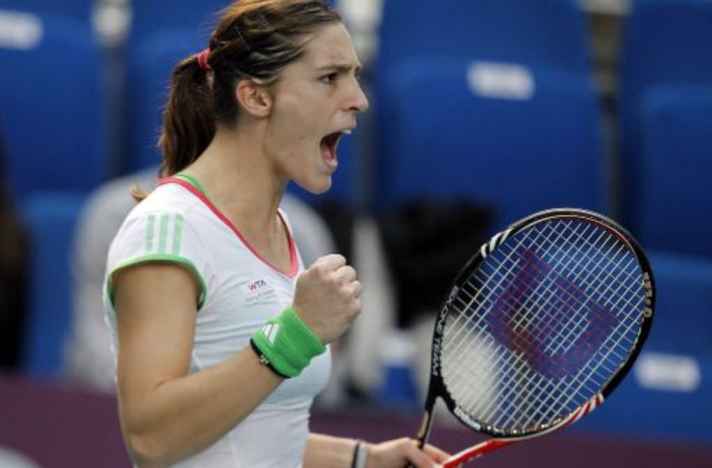Mit vollem Einsatz auf dem Weg nach oben: Andrea Petkovic will das deutsche Tennis wieder in den Blickpunkt rücken. Foto: dpa