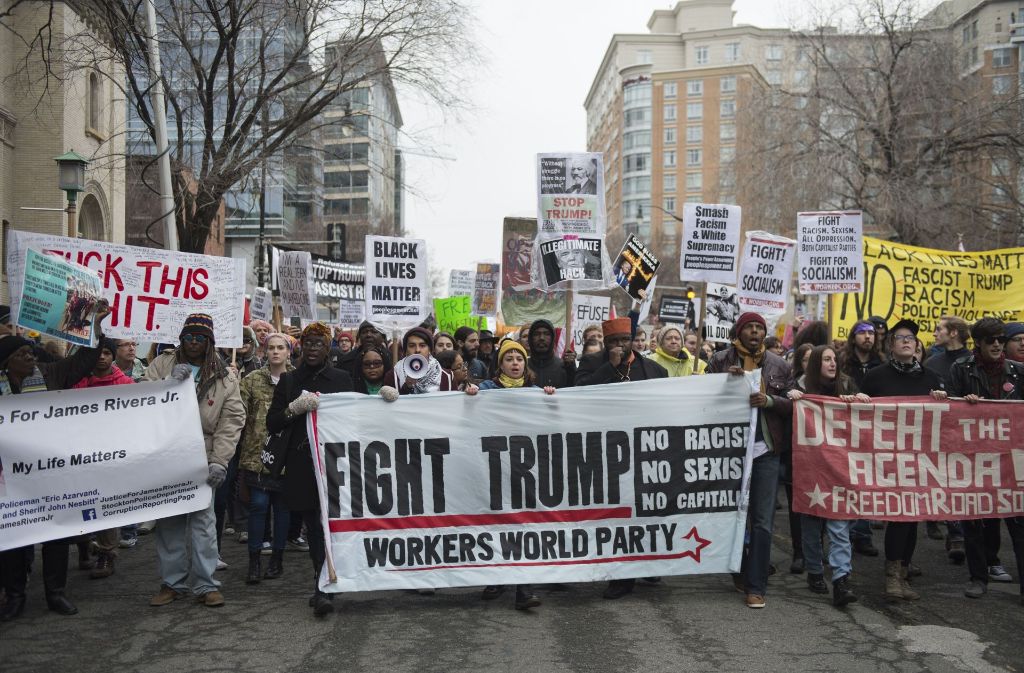 Die Amtseinführung von Donald Trump in Washington wurde von Beginn an von zahlreichen Protesten begleitet.