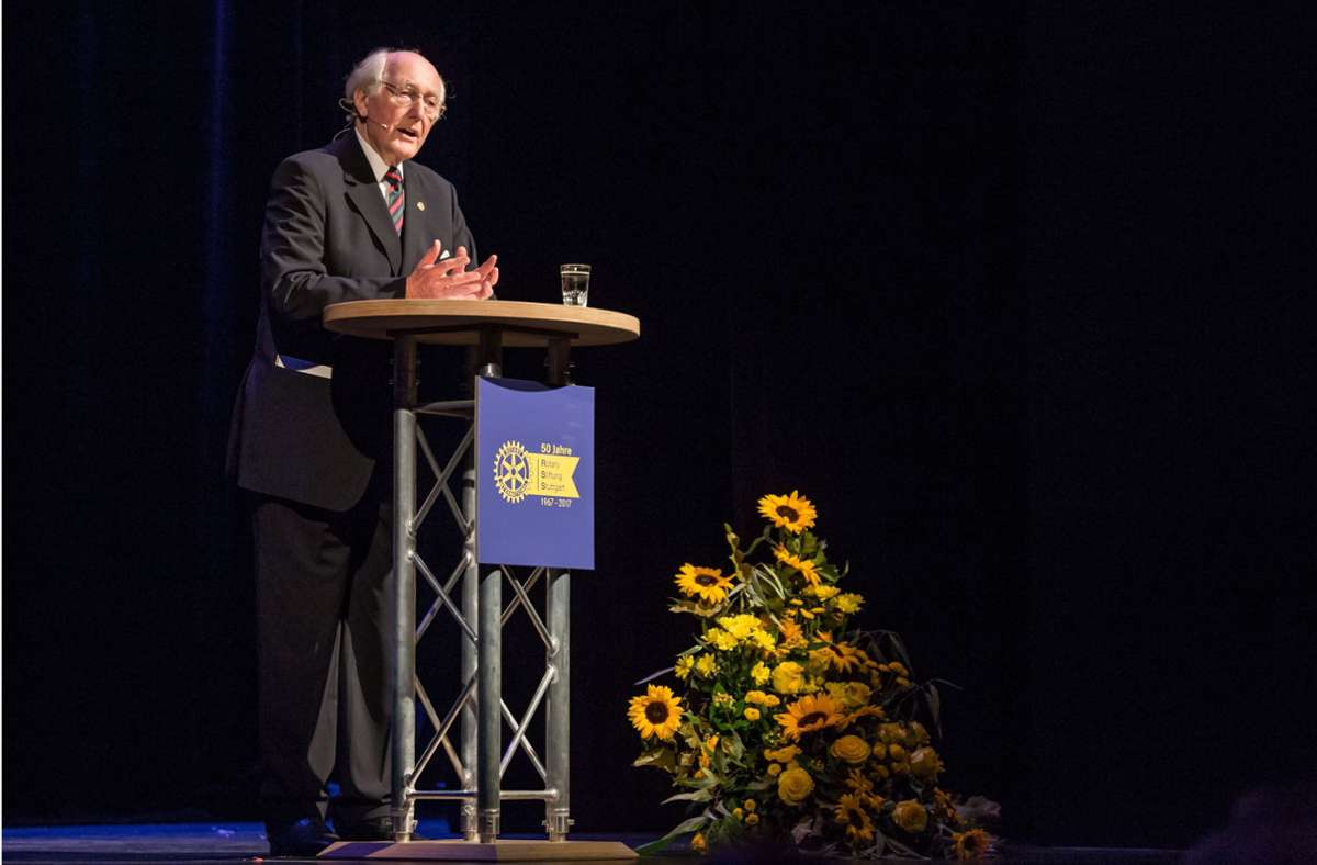 Jürgen Kruse-Jarres, Vorsitzender der Rotary-Stiftung, hier beim 50-Jahr-Jubiläum der Stiftung 2017. Foto: Lichtgut/Julian Rettig