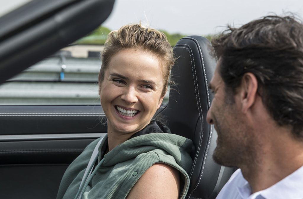Elina Svitolina mit ihrem „Fahrlehrer“ Mark Webber.