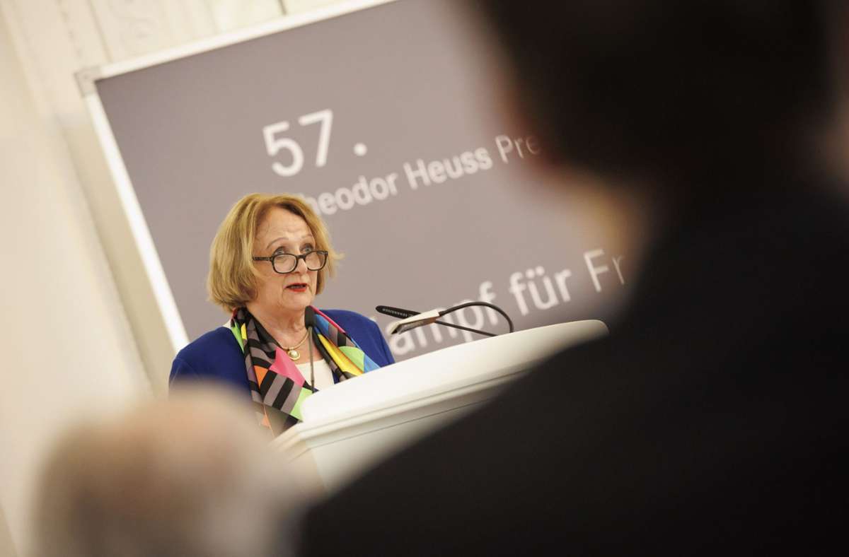 Bundesjustizministerin a.D. Sabine Leutheusser-Schnarrenberger hält die Laudatio
