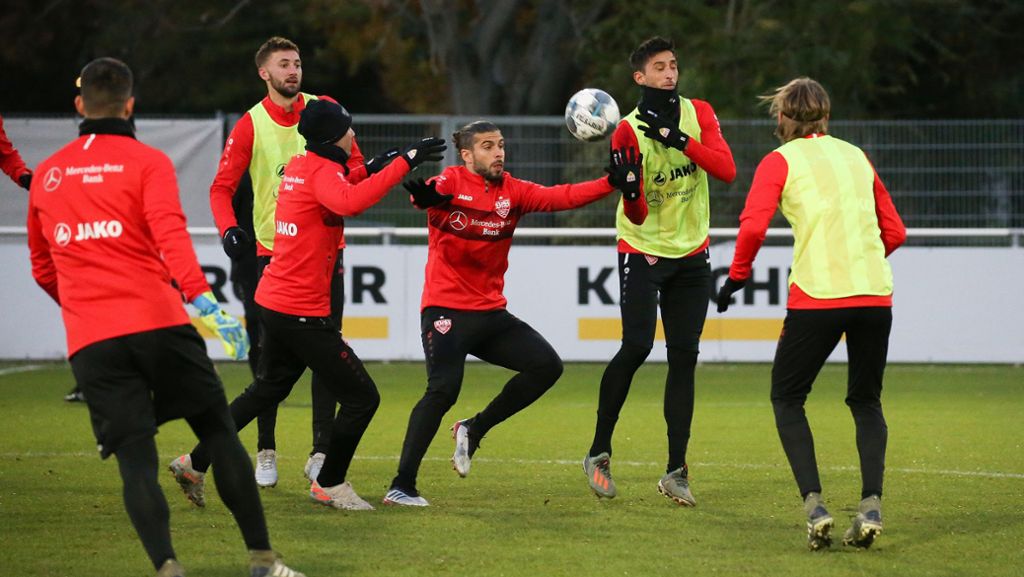 Training des VfB Stuttgart: VfB-Profis bereiten sich auf den Derby-Kracher vor