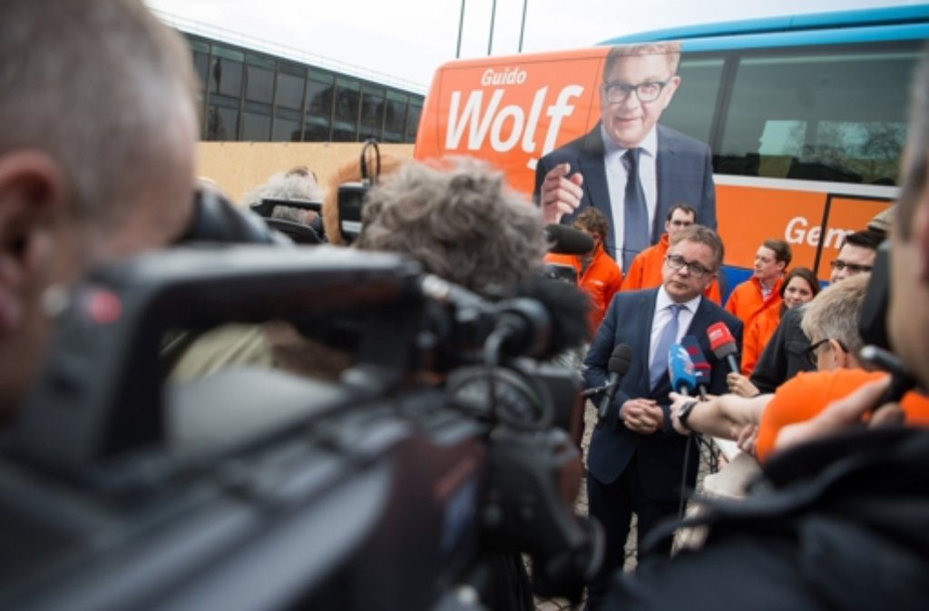 CDU-Spitzenkandidat Guido Wolf auf Wahlkampftour.