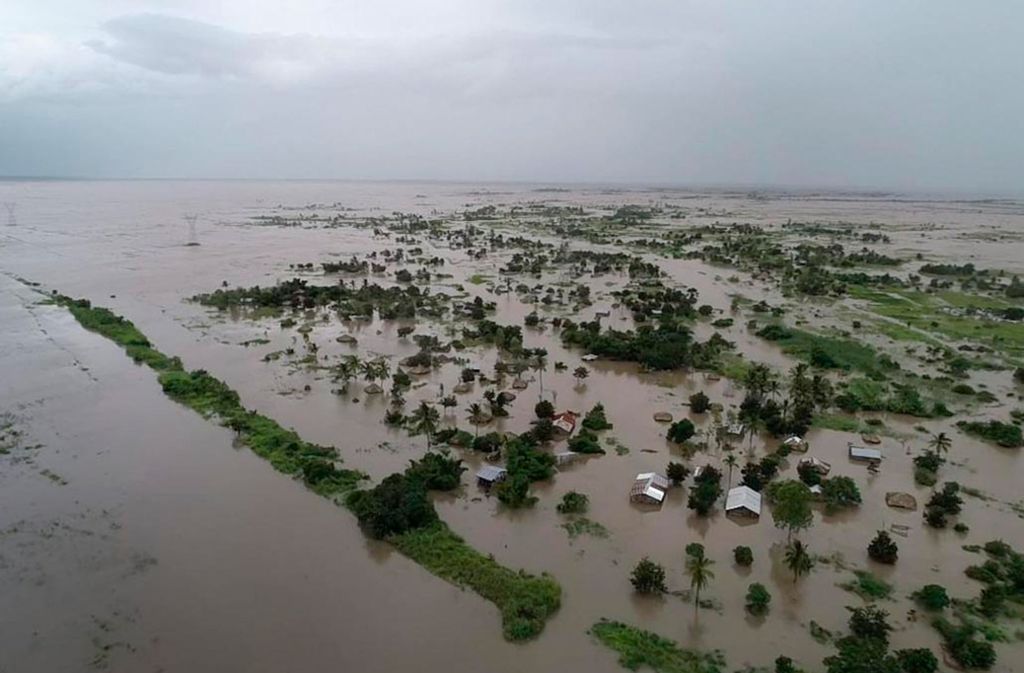 Dieses vom World Food Programme aufgenommene Bild zeigt die überschwemmte Landschaft um Nicoadala.