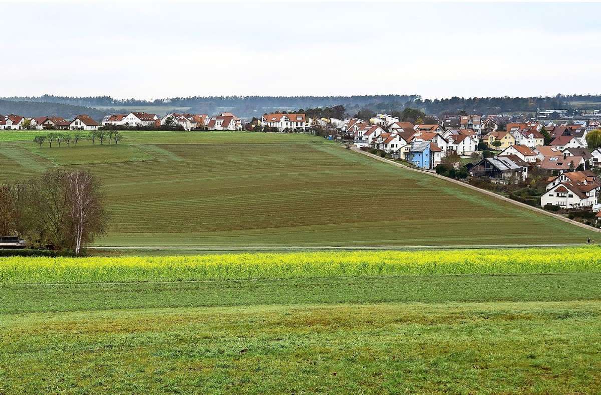 Bei der Grabenstraße, oberhalb von Weissach, befinden sich die 7,5 Hektar Äcker, die Weissach jetzt bebauen will. Foto: factum/Jürgen Bach