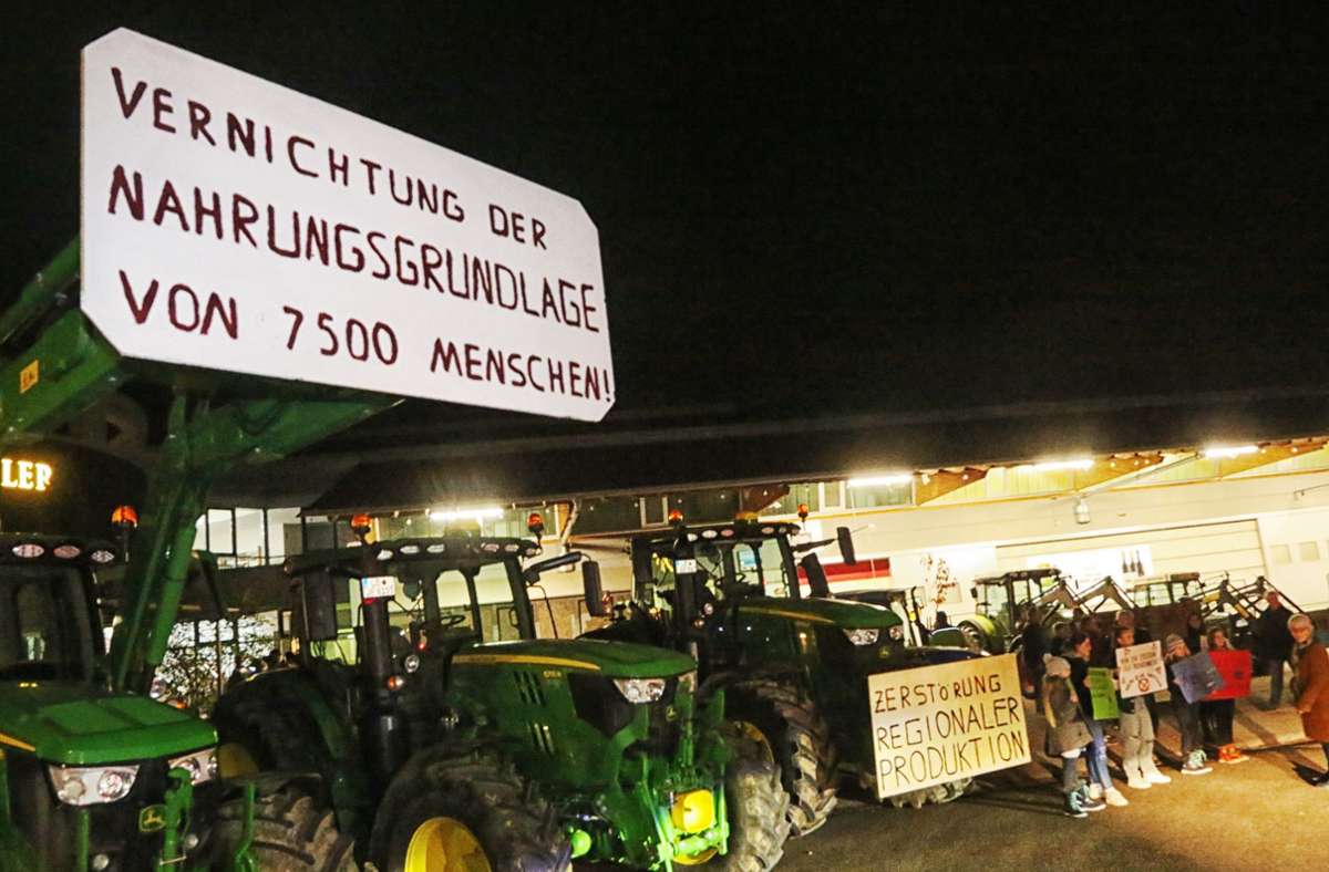 Die Landwirte protestierten.