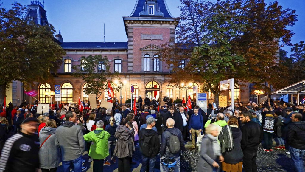 Alice Weidel in Ludwigsburg: Proteste und etwas Randale gegen AfD-Veranstaltung