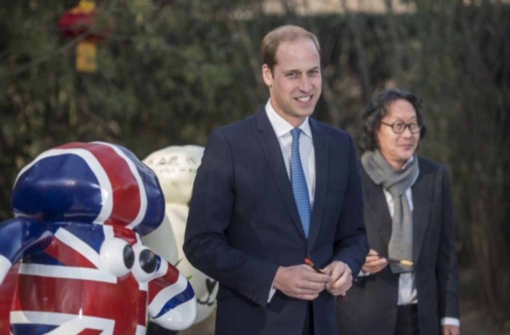 Prinz William wirbt in China für die britische Kultur. Da darf "Shaun, das Schaf" nicht fehlen.