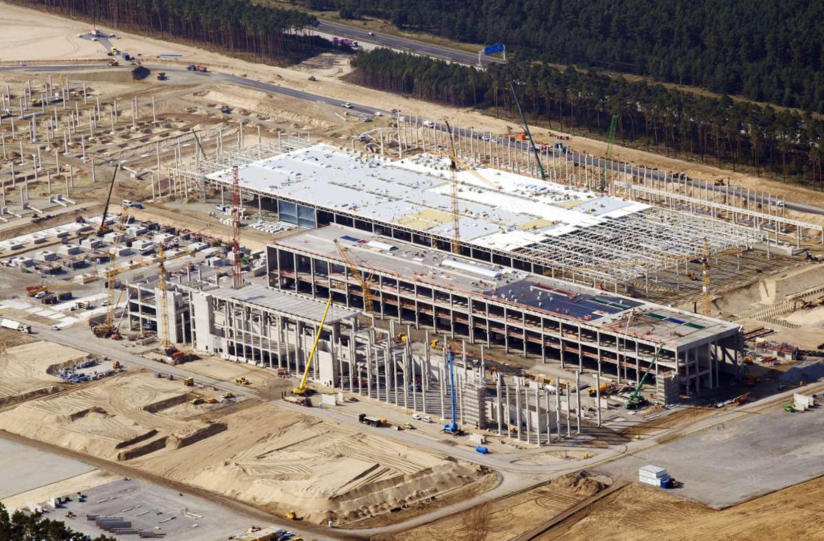 So sah Teslas Gigafactory in Grünheide Mitte September 2020 aus.