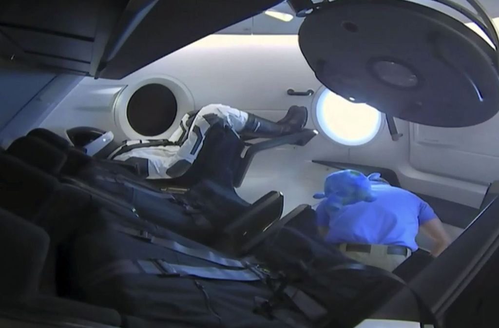 Der Dummy namens „Ripley“ war bei dem Flug zur ISS an Bord der Raumkapsel „Crew Dragon“.