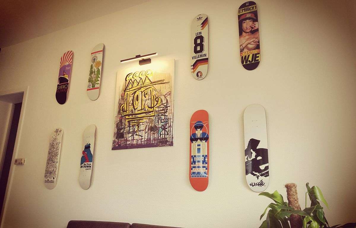 Die Skateboards an den Wänden sind von Sandro Trovato (Lala Healthy Living).