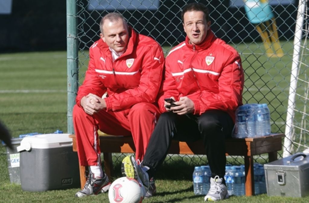 Fredi Bobic (rechts) wurde am 24. September 2014 entlassen. Noch am selben Tag hat VfB-Präsident Bernd Wahler Jochen Schneider gefragt, ob er die Position des Sportvorstands interimsmäßig übernehmen wolle.