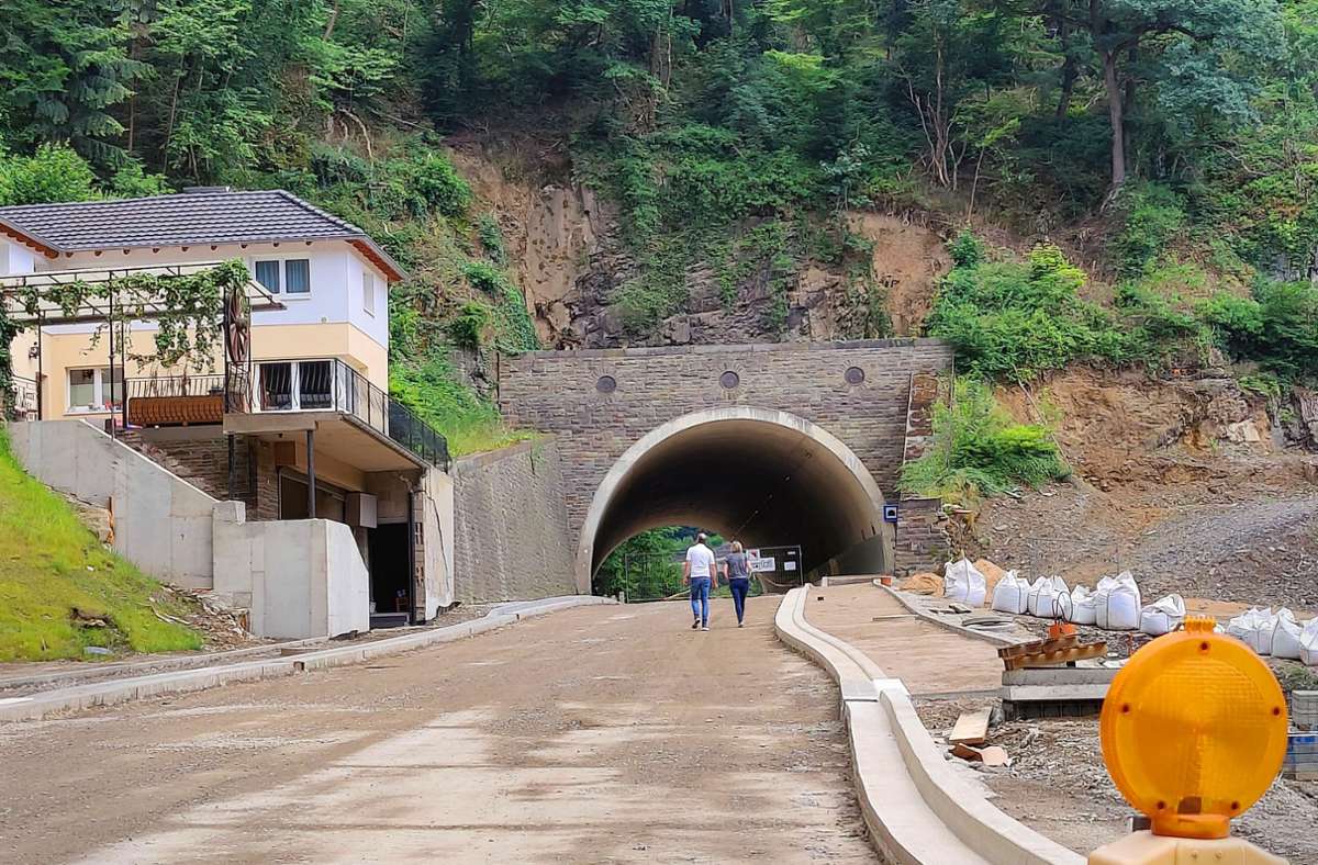 Der Altenahr-Tunnel ein Jahr nach der Flutnacht