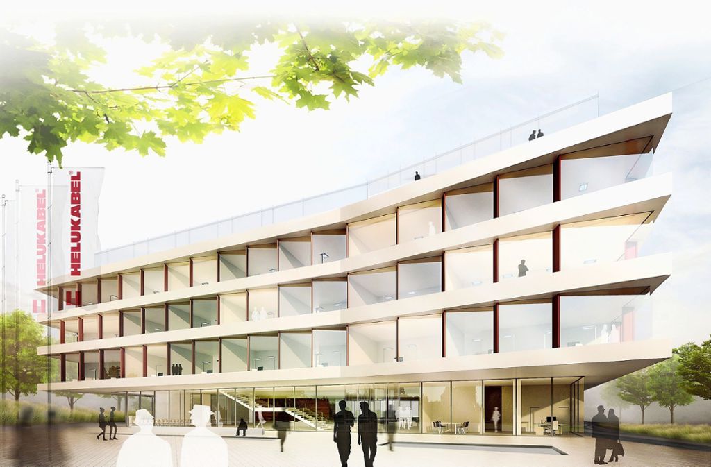 Hell und markant: So soll die neue Firmenzentrale von Helukabel aussehen. Foto: plan b/wittfoht architekten bda