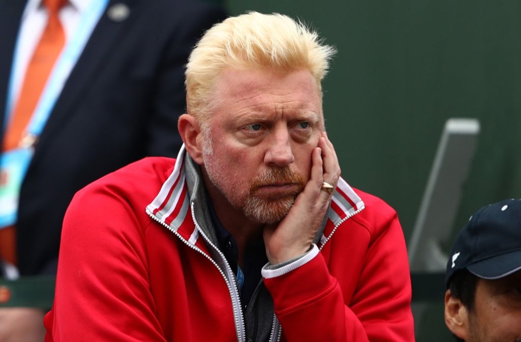 Der Trainer des Serben, Boris Becker, verfolgte das Spiel von der Tribüne.