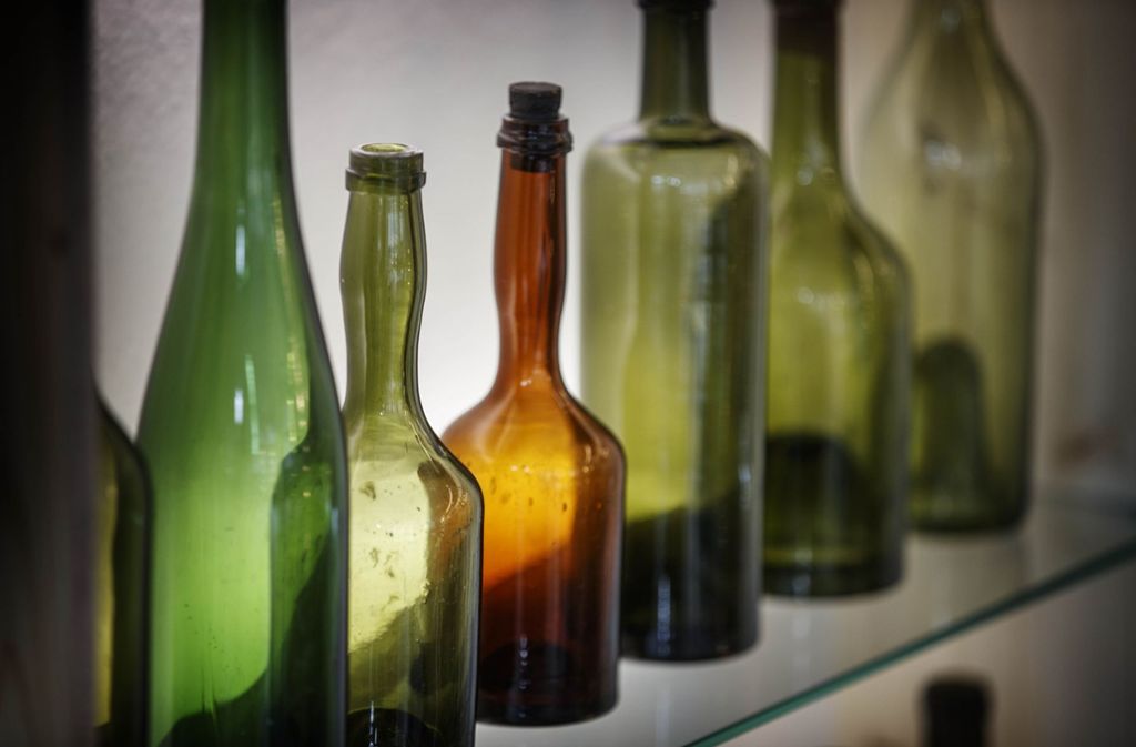 Grün ist die gängigste Farbe bei Glasflaschen.