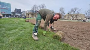 Nach Wintertraum und Glanzlichter  – Neuer Rasen für  den Schlossplatz