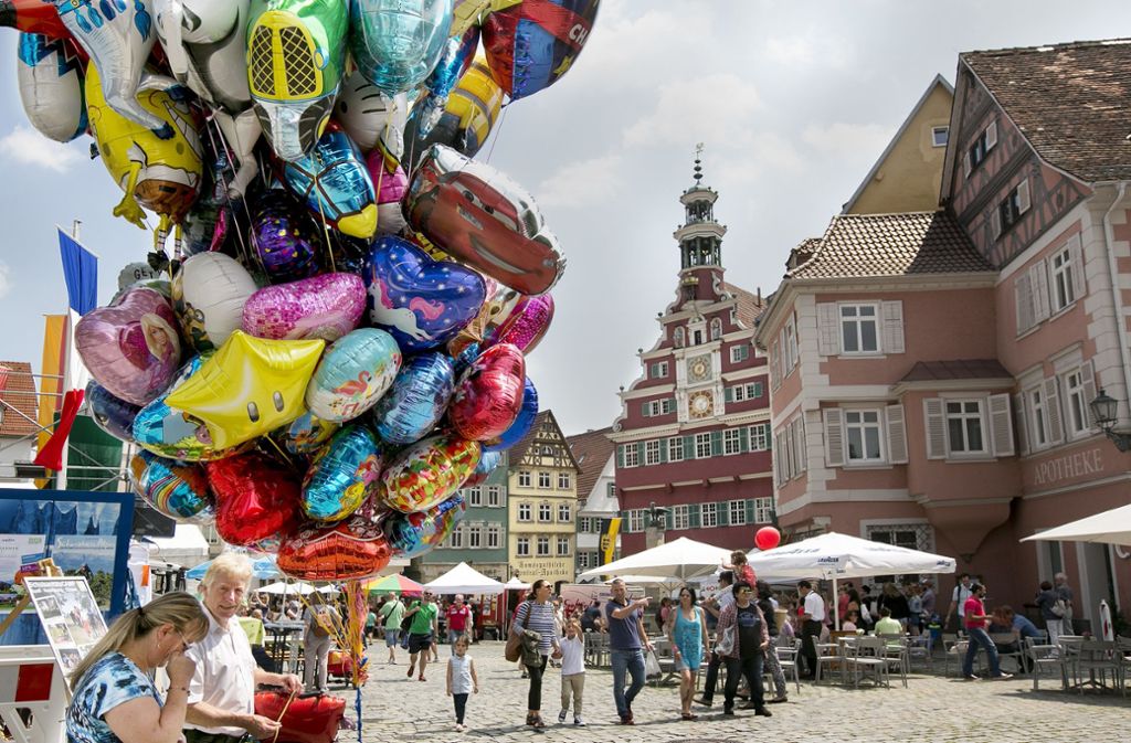 In Esslingen gibt es genug Platz für öffentliche Feste. Eines der buntesten Events ist das Bürgerfest. Foto: Horst Rudel.