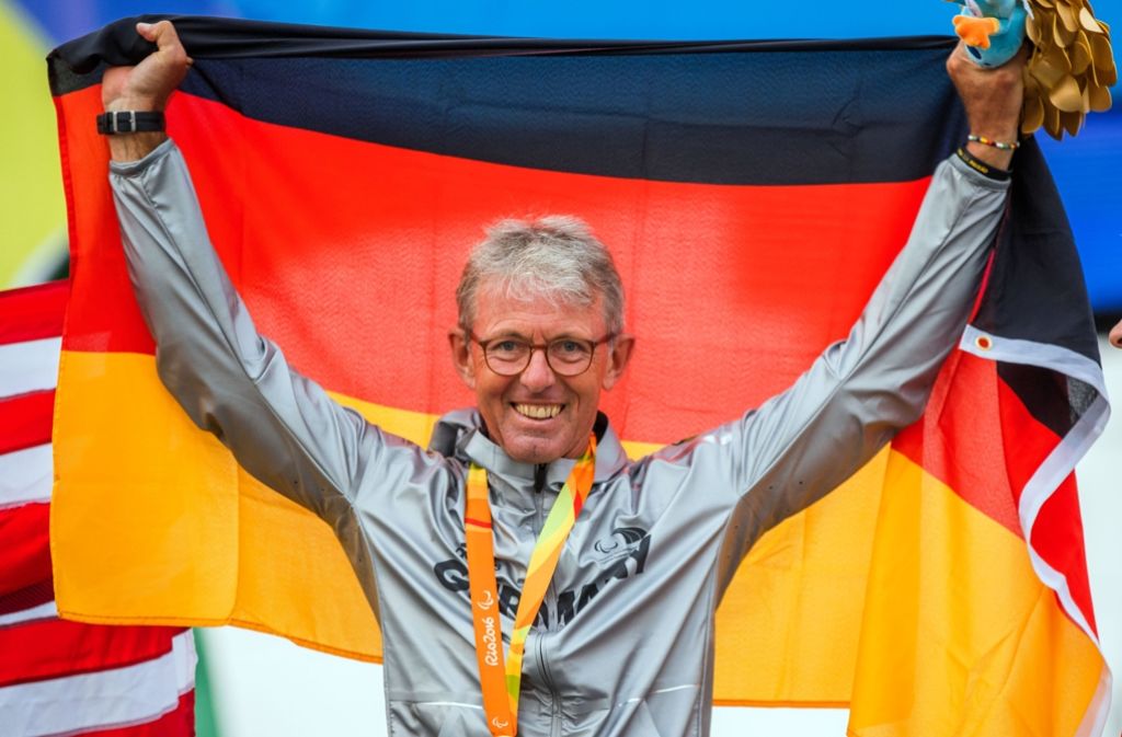 Der 58.jährige Hans-Peter Durst gewann das Zeitfahren im Radsport.