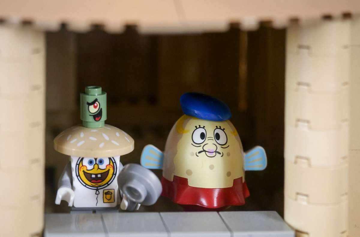Die Klötzlebauer platzieren immer wieder kleine Gags in der Ausstellung. Hier hat sich Spongebob Schwammkopf ins Star-Wars-Universum verirrt.