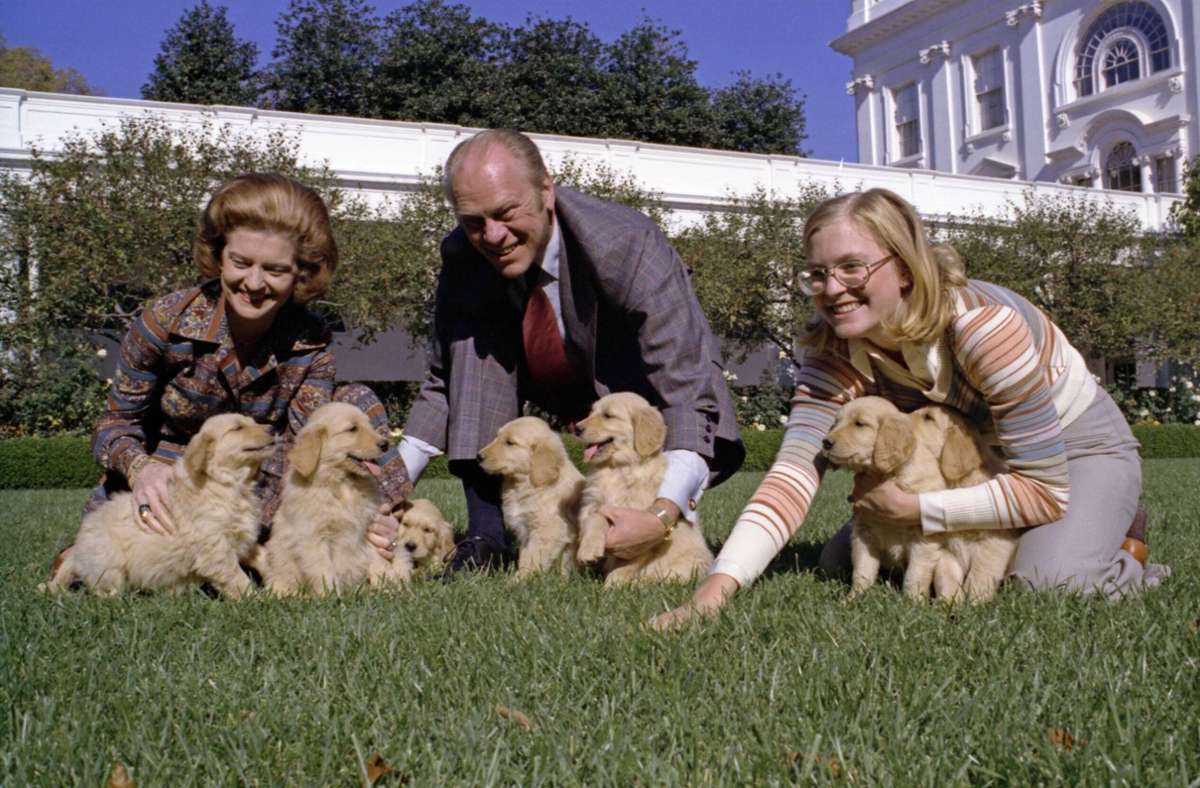 Die Familie Ford liebte Golden Retriever – und gründete eine ganze Dynastie: Auch Liberty brachte im Weißen Haus ihre Welpen zur Welt.