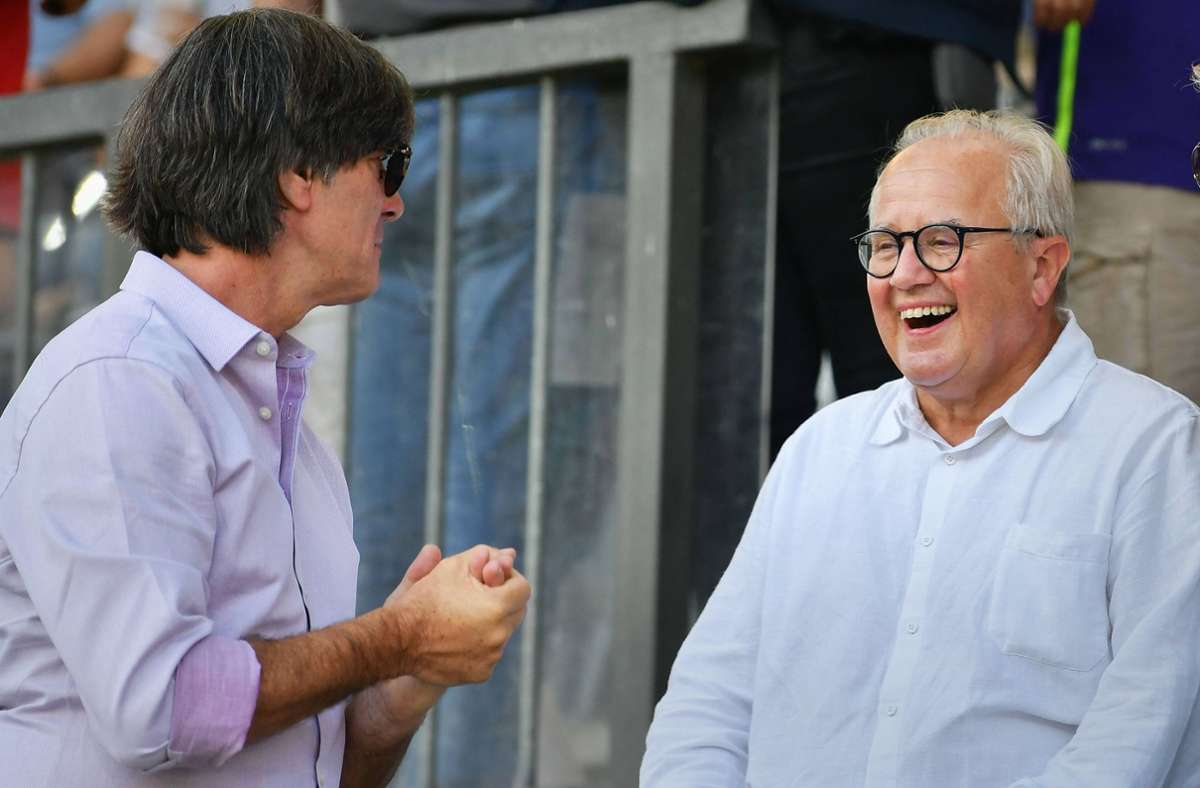 Zwei Südbadener, die sich schon lange kennen – und schätzen: Bundestrainer Joachim Löw (links) und der DFB-Präsident Fritz Keller. Foto: imago  / Jan Huebner