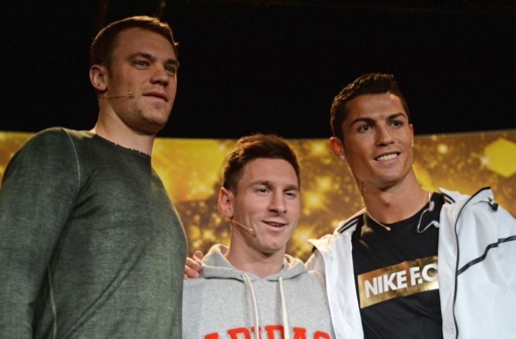 Manuel Neuer (links): ein Exot unter den Kanonieren Messi (Mitte) und Ronaldo