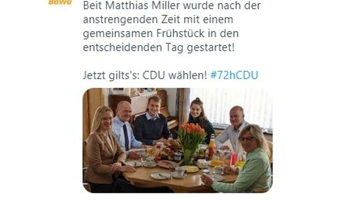  Auf Twitter hagelt es Spott für einen Tweet von CDU-Landtagskandidat Matthias Miller. Kritiker sehen auf einem Bild einen Verstoß gegen die Corona-Verordnung, doch das Treffen könnte regelkonform sein. 