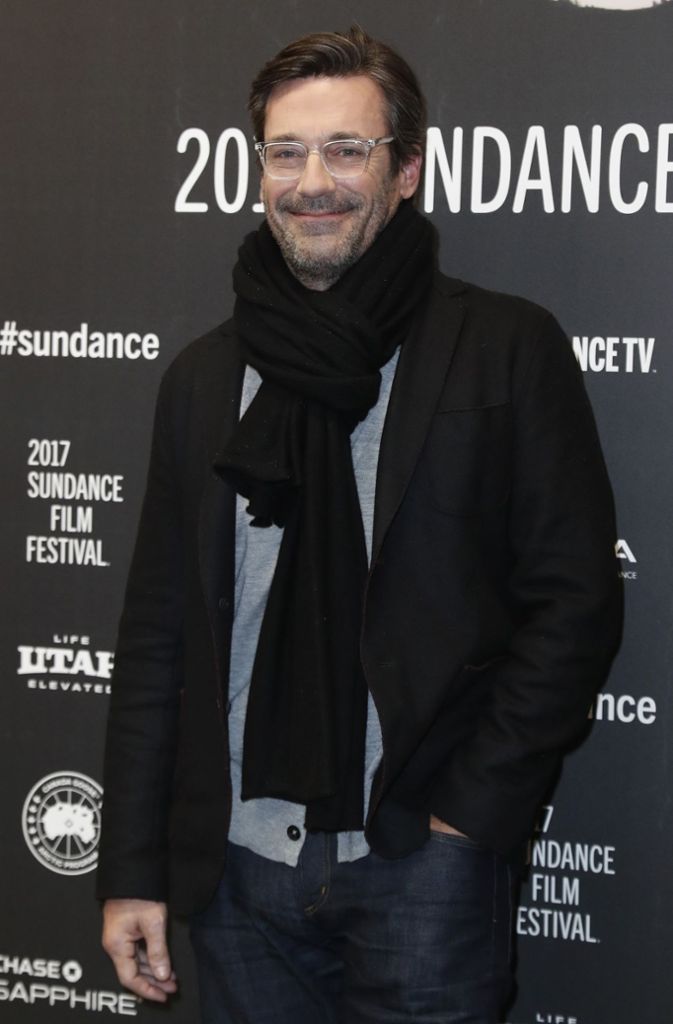 Der Schauspieler Jon Hamm ist zum Sundance Filmfestival gekommen, um seinen Film „Marjorie Prime“ zu promoten.