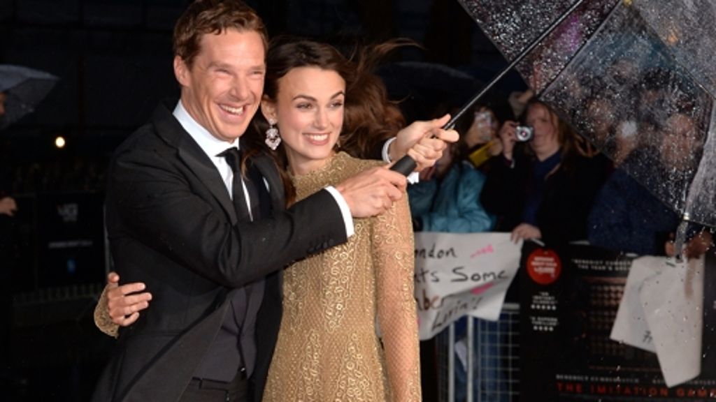 Keira Knightley und Benedict Cumberbatch: In bester Laune im strömenden Regen