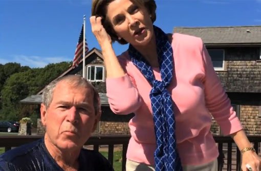 Seine Frau Laura hatte ihre Finger bei George W. Bushs Ice Bucket Challenge im Spiel. Foto: www.facebook.com/georgewbush