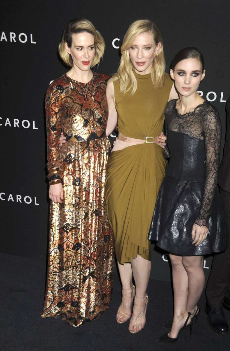 Sarah Paulson, Cate Blanchett und Rooney Mara (von links) 2015 bei der Premiere des Kinofilms „Carol“ im Museum of Modern Art in New York