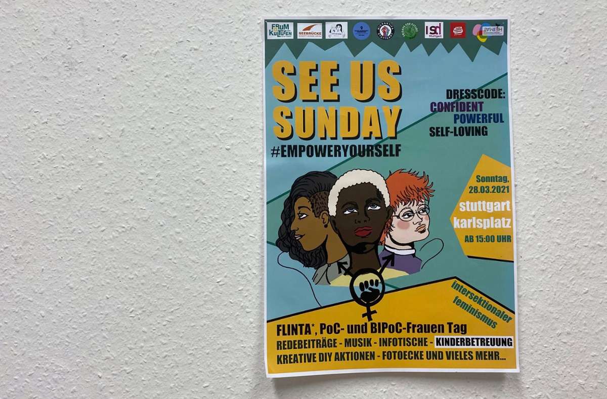 Das Plakat zum intersektionalen feministischen Aktionstag SeeUsSunday.