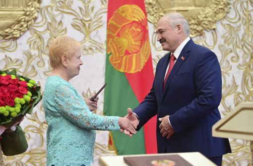 Alexander Lukaschenko bei seiner Vereidigung. Foto: dpa/Andrei Stasevich
