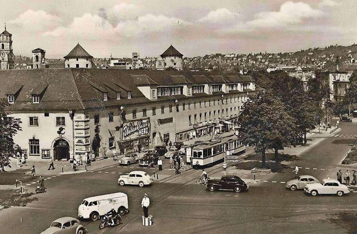 Der Charlottenplatz im Jahr 1954.