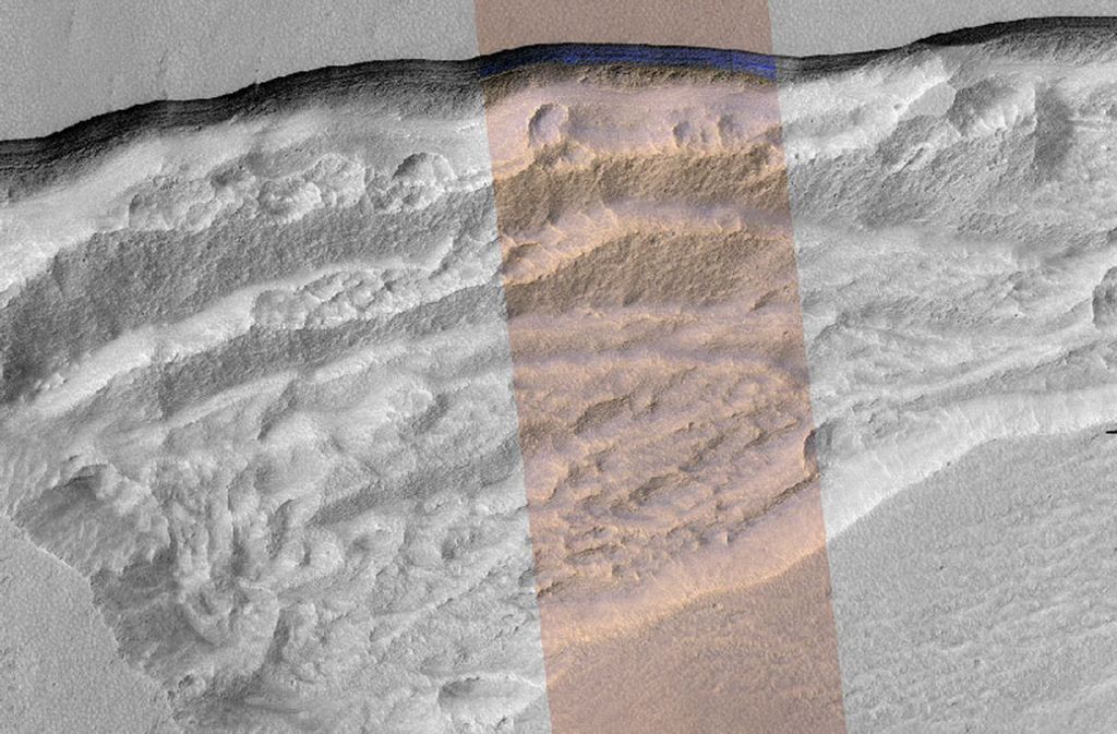 Wie gewaltig die Eismenge in den tieferen Gesteinsschichten des Planeten ist, lässt sich noch nicht mit Gewissheit sagen. Die US-Wissenschaftler vermuten, dass die Eisschichten bis in eine Tiefe von bis zu 100 Meter in das felsige Marsgestein reichen.