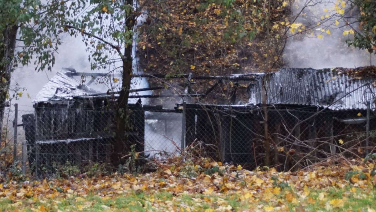 Brand in Stuttgart: Holzhütte brennt vollständig nieder