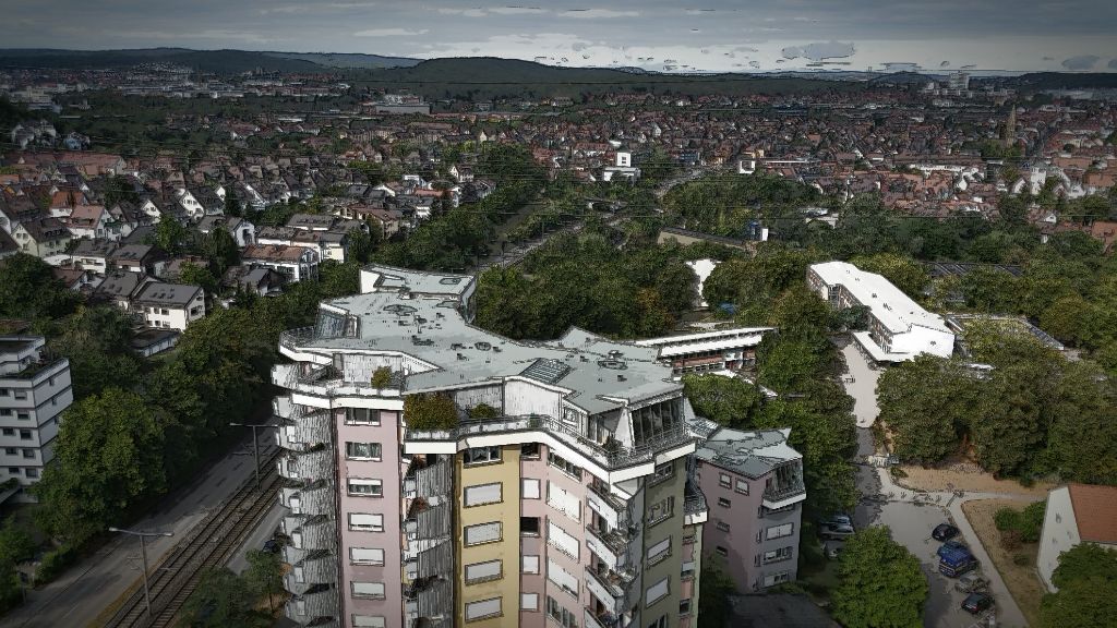 Tag 8: In Stuttgart-Rot, genauer gesagt auf dem Romeo-Hochhaus, eröffnet sich dem StZ-Autoren Erik Raidt ein Panoramablick.