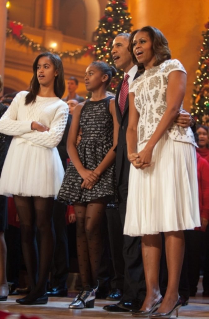 Dezember 2013: Weihnachtslieder singen für den guten Zweck - die Obamas bei der TV-Aufzeichnung "Christmas in Washington".