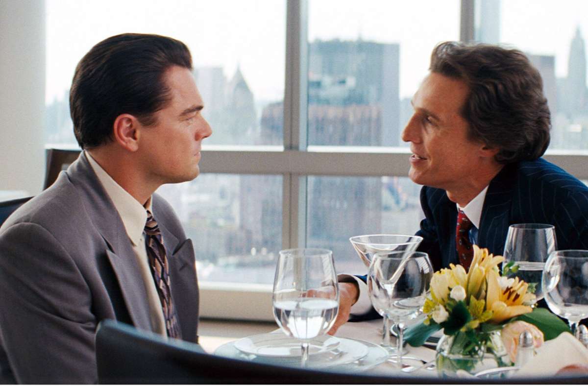 „The Wolf of Wall Street“ (2013): Leonardo DiCaprio (links) und Matthew McConaughey