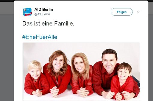 Mit diesem Bild hat die Alternative für Deutschland Berlin auf Twitter für Wirbel gesorgt. Foto: Twitter_@AfDBerlin