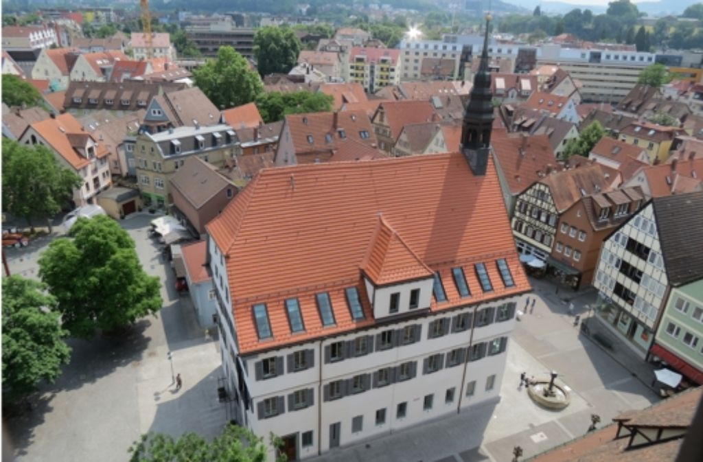 Das Alte Rathaus sieht auch von oben toll aus ...