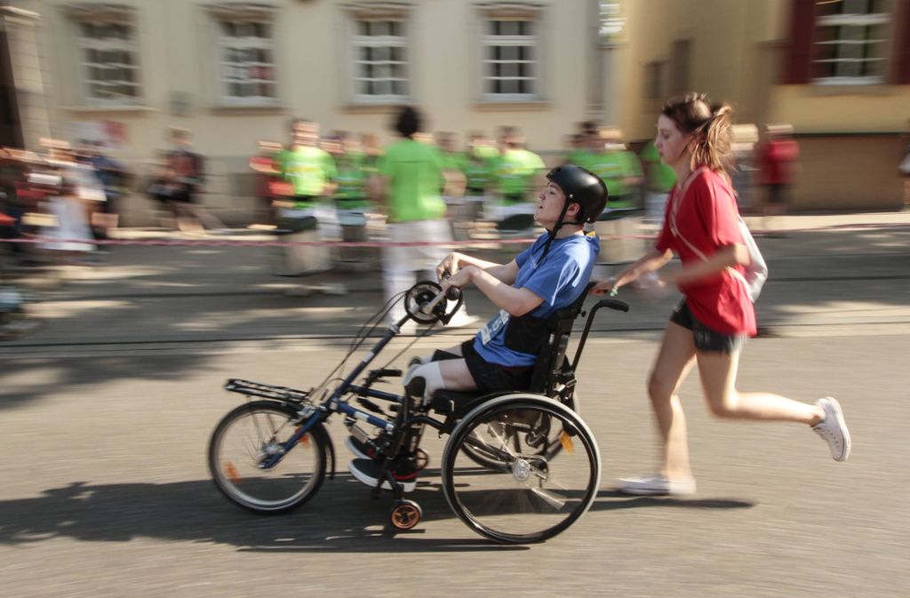 Anschieben ist beim Handicaplauf auch erlaubt.