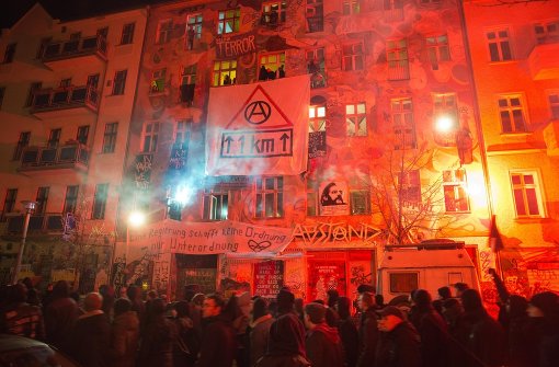 Seit Monaten schwelt der Konflikt um das linke Wohnprojekt Rigaer Straße 94 im Berliner Stadtteil Friedrichshain. Foto: dpa