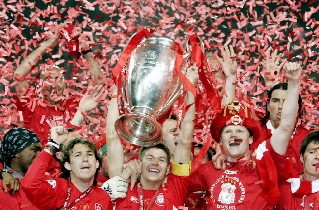 Uefa Champions League 2004/2005, Finale in Istanbul: FC Liverpool – AC Mailand 6:5 (n.E.). Rot in Feierlaune.