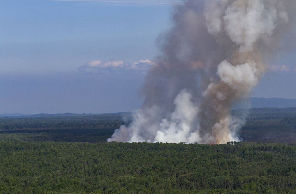 Auch in Alaska und Kanada gibt es große Brandherde. Von einem Waldbrand bei Talkeetna in Alaska steigt Rauch auf.