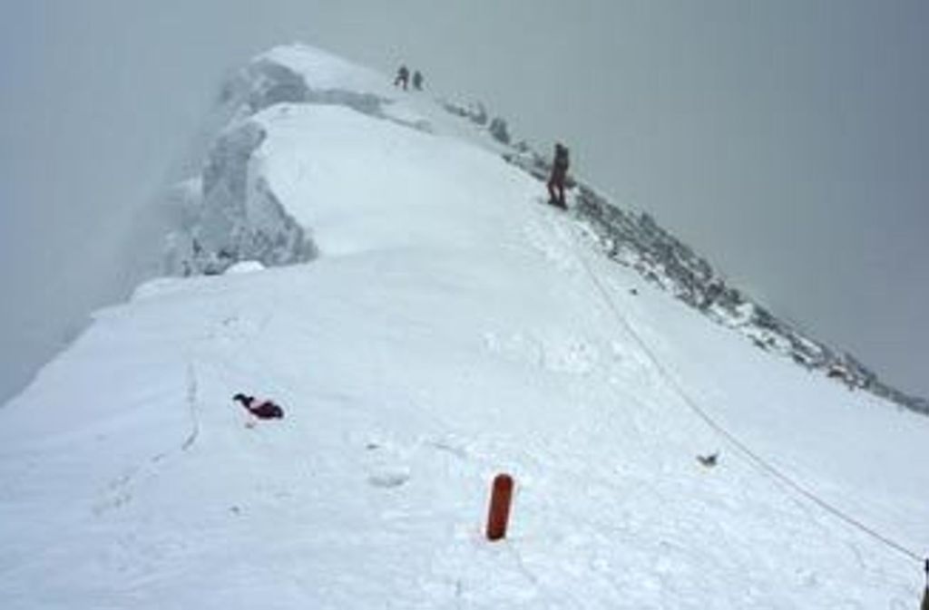 Bergsteiger auf der Südroute des Everest.